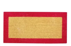 Tapis brosse en coco bordé rouge Sweetsol - 60 x 40 cm