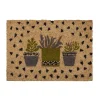 Tapis brosse intérieur en coco imprimé cactus Sweetsol – 60 x 40 cm