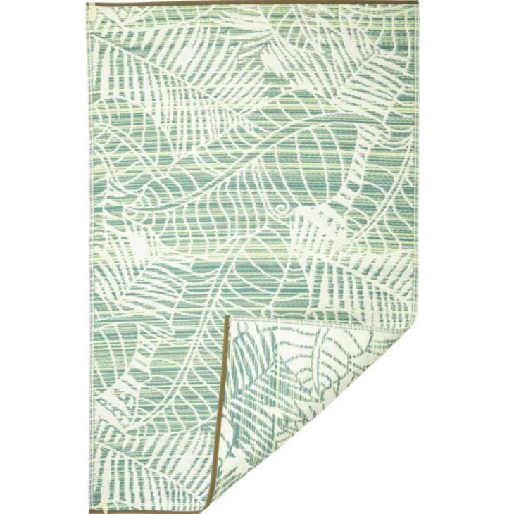 Tapis coloris vert polypropylène recyclé intérieur extérieur - 150 x 240 cm