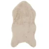 Tapis crème en fausse fourrure - 90 x 50 x 2 cm