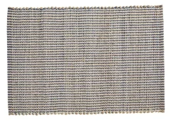 Tapis damier coloris bleu en jute coton - 60 x 90 cm