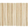 Tapis décoratif lignes surpiquées coloris beige en coton - 60 x 90 cm