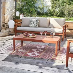 Tapis d'extérieur en polypropylène recyclé Terracotta Aztèques - 180 x 120 cm