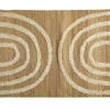 Tapis rectangulaire arc en ciel coloris blanc en jute et coton - 60 x 90 cm