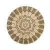 Tapis rond fleur coloris noir en jute - Ø 120 cm