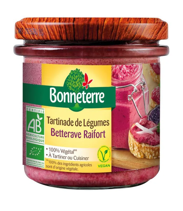 Tartinade de légumes bio betterave et raifort 135 g