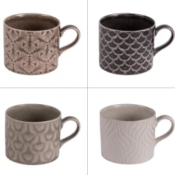 Tasse déjeuner en gré multicolore Eyran - 41 cl (Livré aléatoirement parmi 4 modèles assortis)