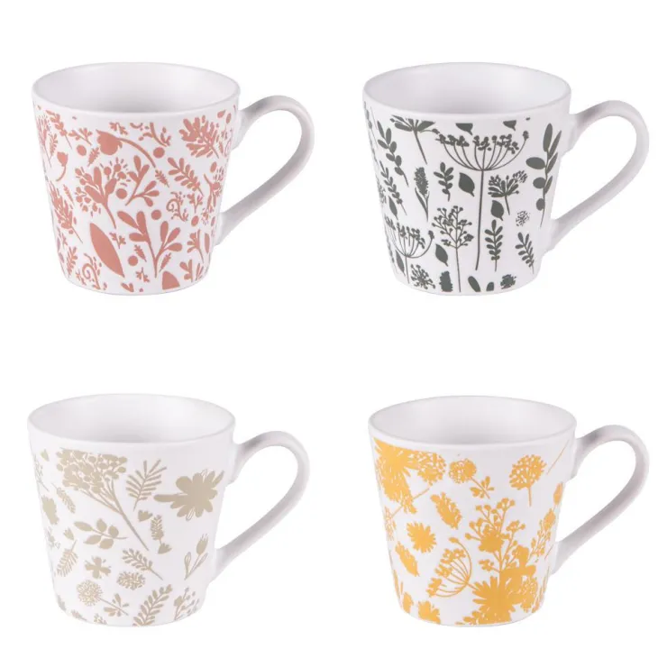 Tasses en grès multicolore Coffret Galehia - 4 x 18 cl