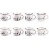 Tasses en porcelaine blanche motifs chats noirs Ø 6,5 cm Coffret Friends x 8 - 11 cl