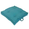 Tatami coussin de sol en polyester/coton bleu Emeraude - 66 x 66 x 15 cm