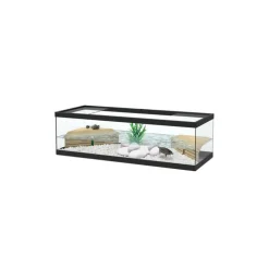 Terrarium noir avec 2 plateformes et pompe TC500 Aquatlantis Tortum 100