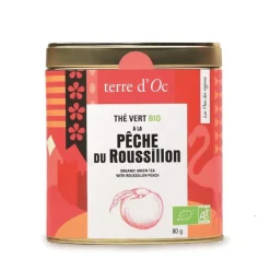Thé vert bio pêche du roussillon Terre d'OC - 80 g