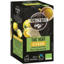Thé vert citron équitable 20 sachets bio Destination - 35 g