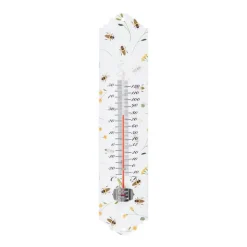 Thermomètre en métal à motif abeille Esschert Design - 6,7 x 29,6 cm