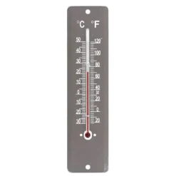 Thermomètre en tôle peinte coloris taupe de 20 cm