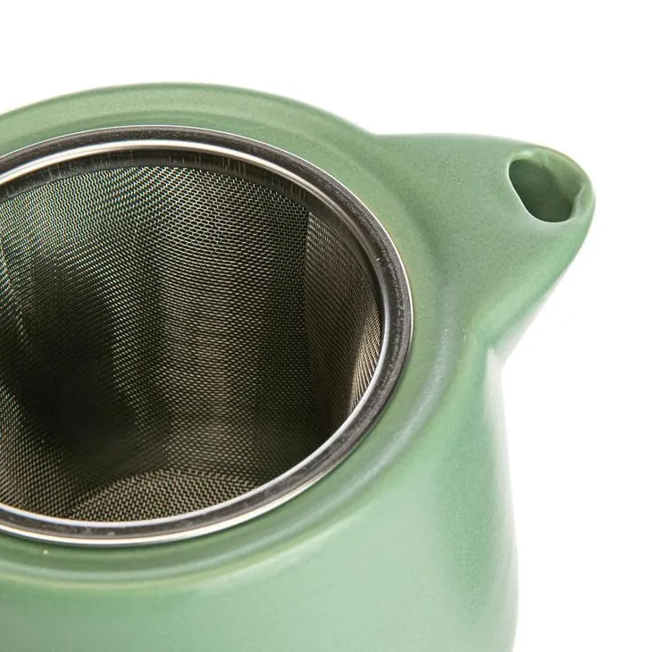 Théière avec filtre en grès vert amande Uno - 0,9 L