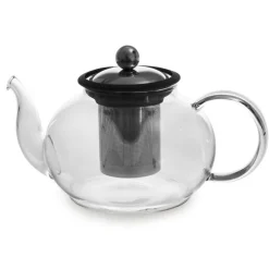 Théière Boro en verre 1 litre noire Ø 14,5 x H 11 cm