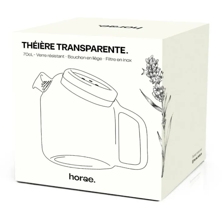 Théière coloris transparent en verre soufflé Horae - 700 ml