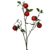 Tige artificielle avec pommes rouges en mousse et feuilles vertes - H 60 cm