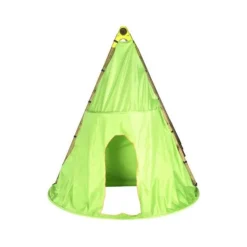 Tipi en toile coloris vert pour portique en bois