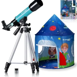 Télescope à lentille 50/360 tente d’observation bleue Bresser - 3,8 x 7 x 1 m