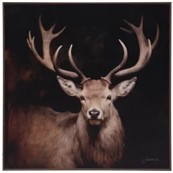 Toile peinte avec Cerf - 80 x 80 cm