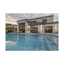 Tonnelle toile tendue ciel étoilé coloris noir en toile Morel - 3,5 x 3,5 m