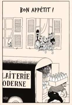 Torchon beige en coton Dubout Bon Appétit - 48 x 72 cm