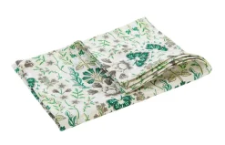 Torchon décoratif floral coloris multicolore en coton - 130 x 170 cm