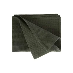 Torchon en coton vert nid d’abeille - 50 x 70 cm