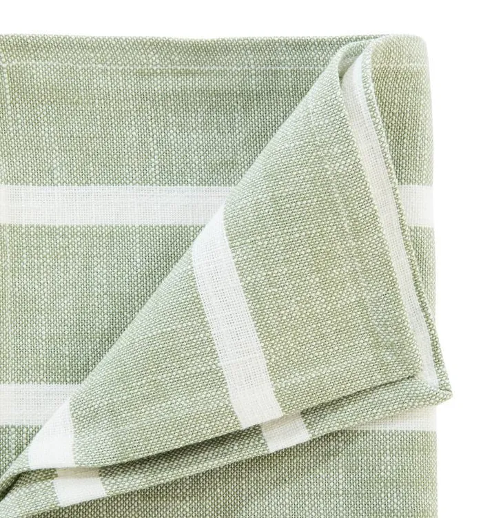 Torchon lignes coloris beige en coton - 50 x 70 cm