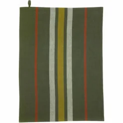 Torchon recyclé Lave Yuna coloris vert en coton - 50 x 70 cm