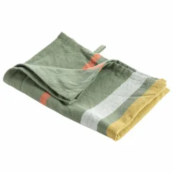 Torchon recyclé Lave Yuna coloris vert en coton - 50 x 70 cm
