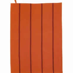Torchon recyclé Lave Yuna coloris orange en coton - 50 x 70 cm