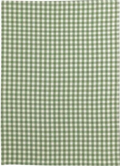 Torchon vert cactus en coton recyclé Vichy - 50 x 70 cm