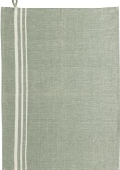 Torchon vert thym en coton recyclé Rib - 50 x 70 cm