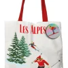 Tote bag en coton coloris multicolore Cartes d'Art les Alpes - 42 x 34 cm