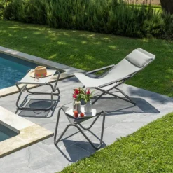 Transabed tube titanium Seigle II Batyline® Lafuma mobilier - 66,5 x 93 x 88 cm