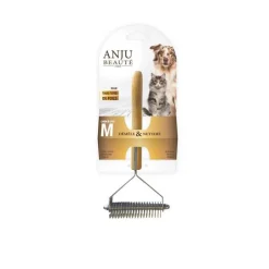 Étrille râteau pour chien et chat coloris marron Anju Beauté – Taille M