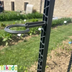 Tuteur à tomate avec 4 attaches coloris gris - 180 cm