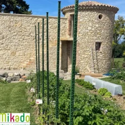 Tuteur à tomate avec 4 attaches coloris vert  - 180 cm