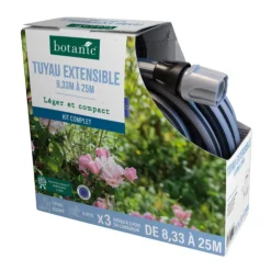 Tuyau extensible de 8,33 m à 25 m botanic® - Kit complet léger compact et équipé