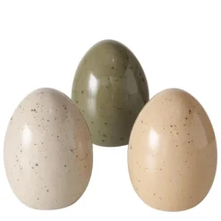 Œuf décoratif en porcelaine Mylana - Ø 9 x H 12 cm