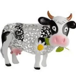 Vache solaire en métal Daisy Cow à LED blanc ou multicolore