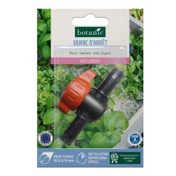 Vanne d'arrêt pour tuyau Ø13/16 mm botanic® - Arrosage goutte à goutte