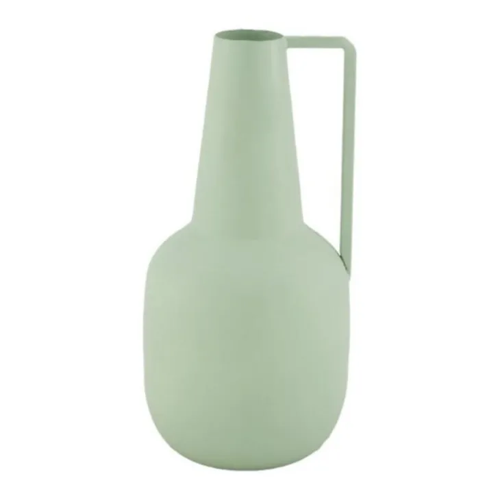 Vase amphore coloris vert en métal - 20 cm