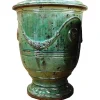 Vase Anduze patine émeraude en terre cuite émaillée H 68 x Ø 53 cm