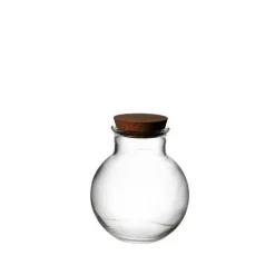 Vase Bose Tulip en verre transparent avec bouchon liège Naturalys taille XS - Ø 15 x 17 cm