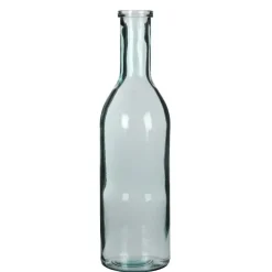 Vase bouteille Rioja coloris transparent en verre recyclé - Ø 15 cm