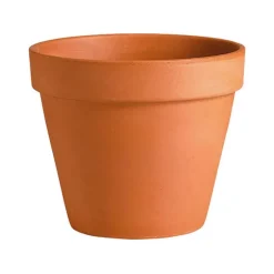 Vase brut rouge en terre cuite D.17 x H15,3